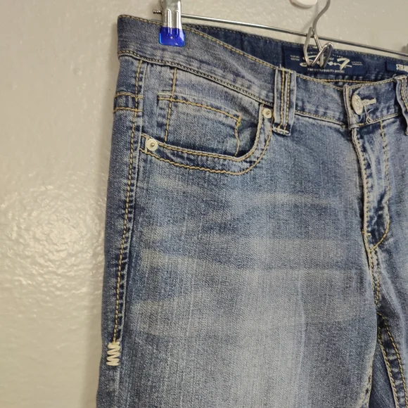 seven7  women's vintage straight jeans size W30X20L - Picture 3 of 14